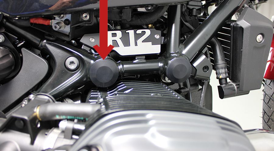 BMW R12nineT & R12 Caches de cadre pour montage du moteur au-dessus du cylindre, arrière