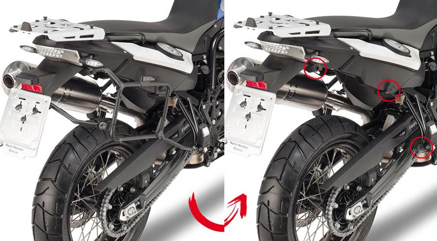 BMW F650GS (08-12), F700GS & F800GS (08-18) Montage de la valise de côtés-Rapid