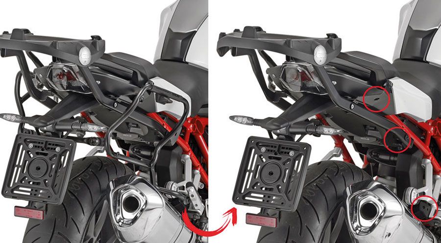 BMW R 1250 R Montage du sac de côté