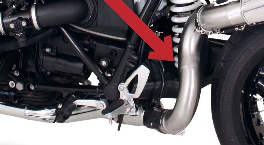 BMW R nine T Tube de liaison élevé, acier inoxydable