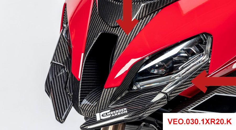 BMW S 1000 XR (2020- ) Tête de Fourche Avant Carbone (milieu)