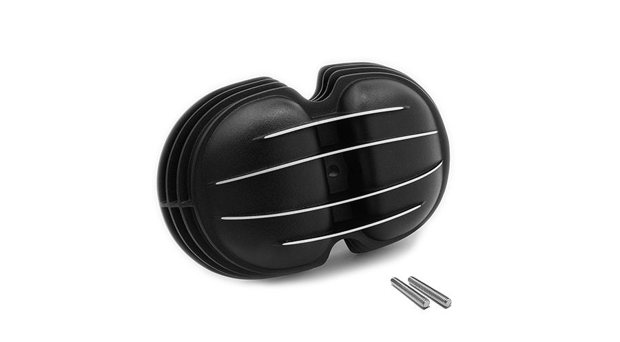BMW R 80 Model Couvre-culasse, noir avec nervures polies, 4 nervures