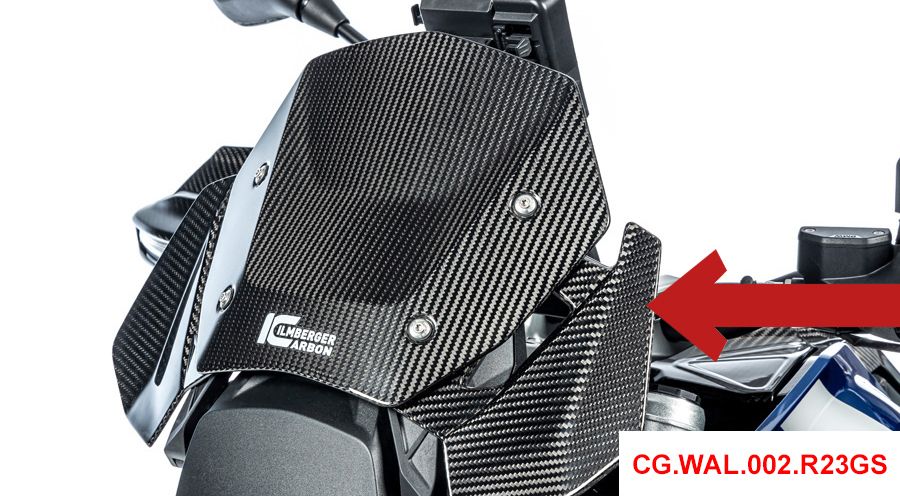 BMW R1300GS & Adventure Pare-brise en Carbone à côté du tableau de bord
