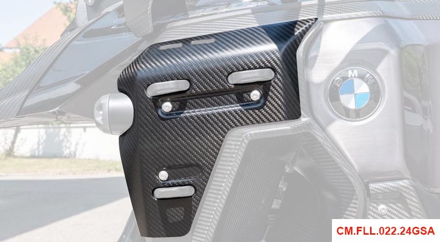 BMW R1300GS & Adventure Couvercle du refroidisseur en carbone avec trous pour porte-sac