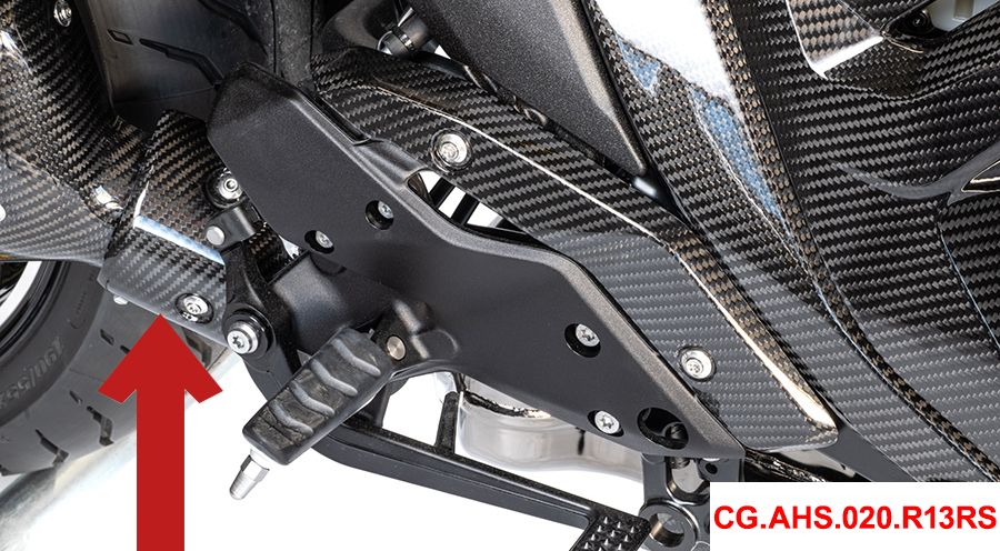 BMW R1300R Protège Échappement Carbone inférieure