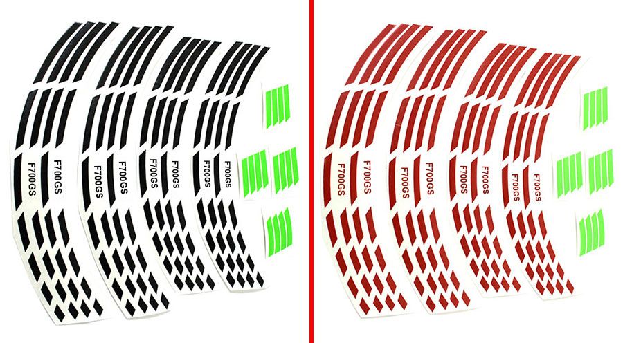 BMW F650GS (08-12), F700GS & F800GS (08-18) Autocollants de Jante F700GS
