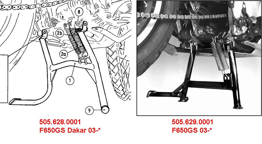 BMW F 650, CS, GS, ST, Dakar (1994-2007) Béquille Centrale