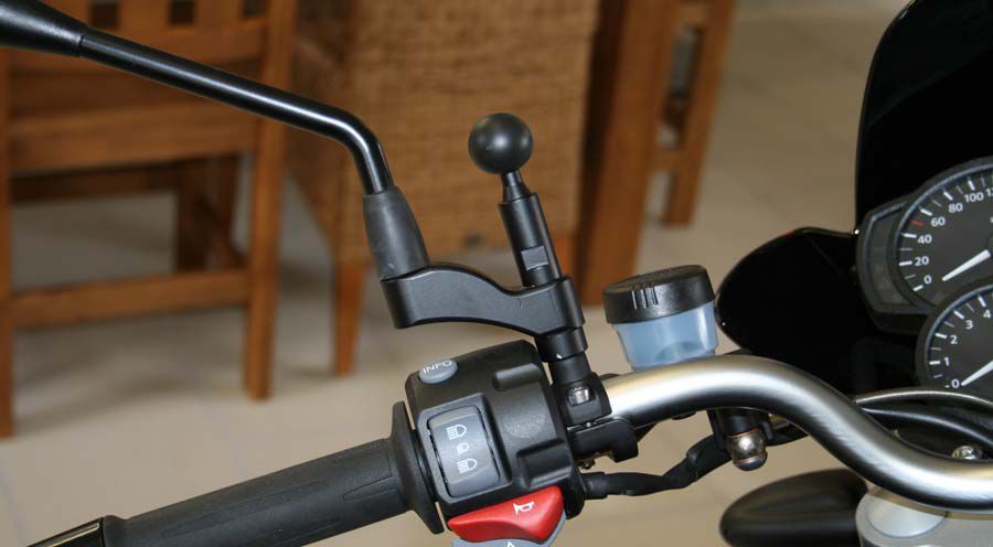 BMW R1200GS (04-12), R1200GS Adv (05-13) & HP2 Fixation GPS rétroviseur