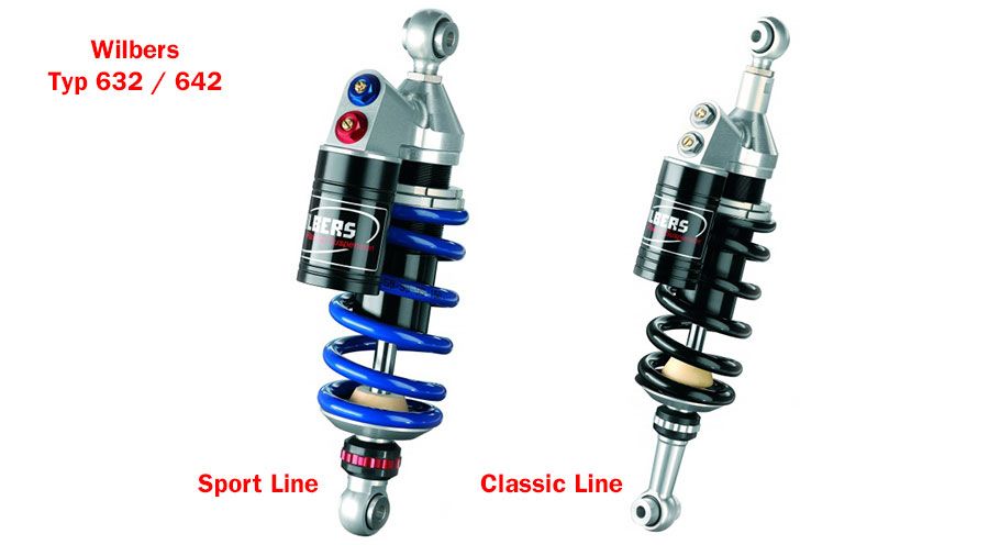 BMW R1200S & HP2 Sport Wilbers Suspension type 642 R1200S arrière